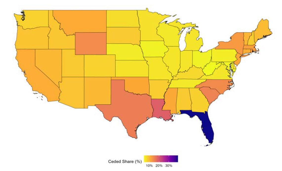 maps state-level reinsurance exposure